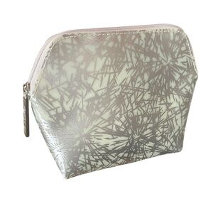 MAC Silver Patterned Small Travel Cosmetic Medical Jewelry Sewing ETC Bag